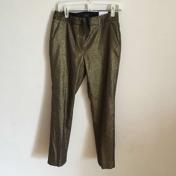 White House Black Market Gold Sparkly Pants NWT - Picture 1 of 3